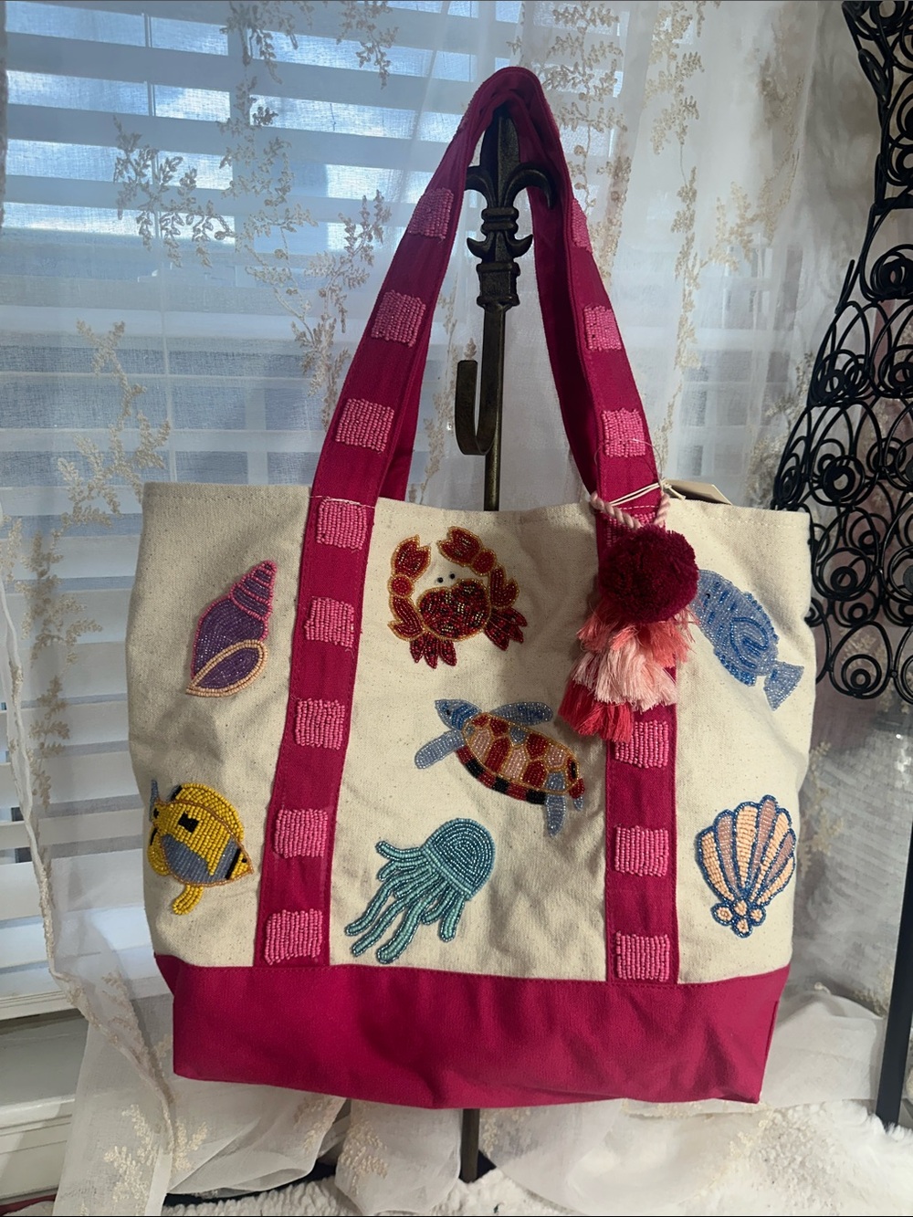 Sol and MER  sea life canvas tote bag